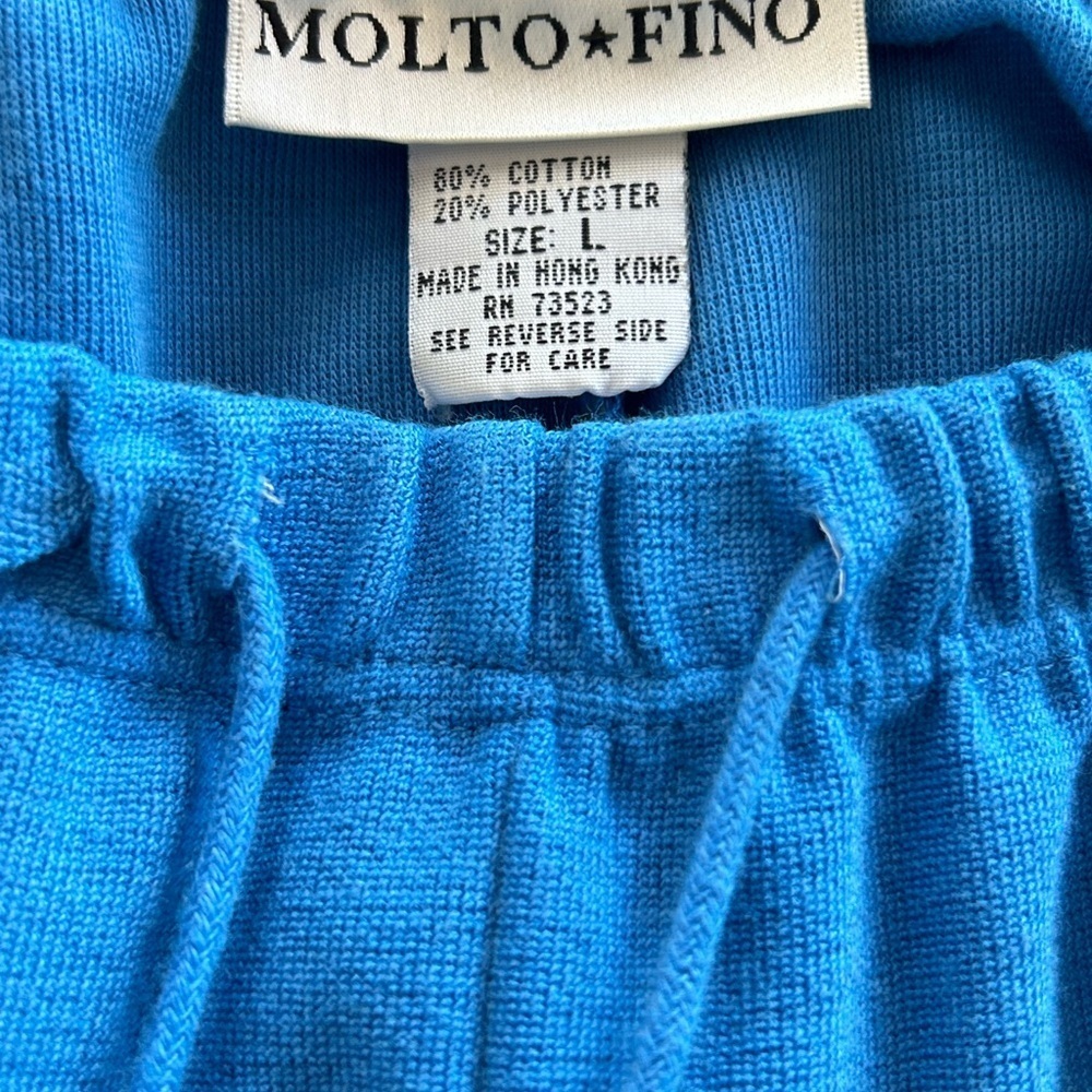 4/$20 Molto Fino Blue Drawstring Capri Pants Women’s Large Cotton Blend - Picture 3 of 3